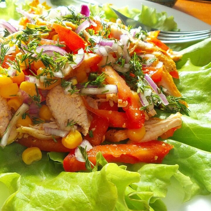 Salade de légumes au poulet